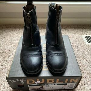 Dublin Kids' Black Zip Equestrian Boots